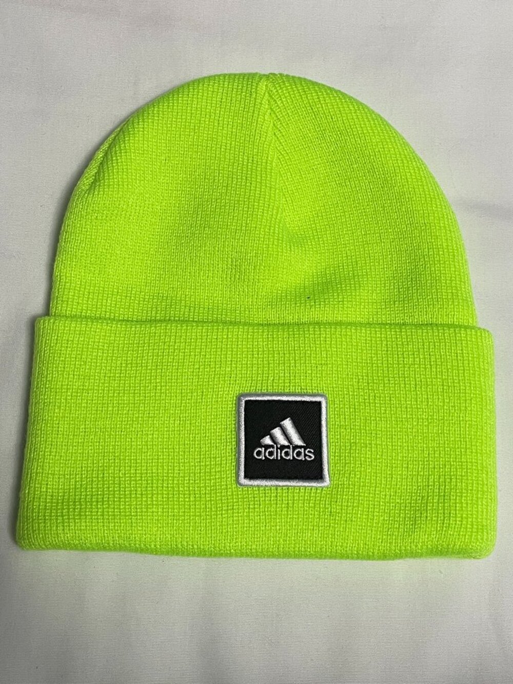 adidas Beanie Bright Lucid Lemon Yellow Patch Logo